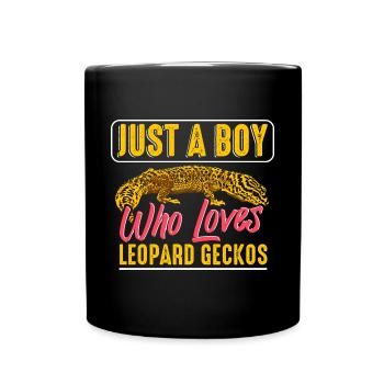 Just A Boy Who Loves Leopard Geckos - Full Colour Mug - black - Front