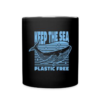 Keep The Sea Plastic Free Whale Environment Sea - Full Colour Mug - black - Front