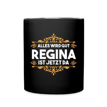 Vorname Regina - Tasse einfarbig - Schwarz - Vorne