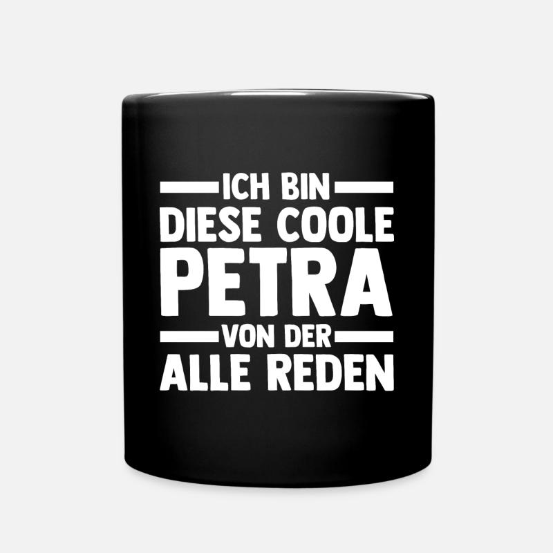 Name Petra - Tasse einfarbig - Schwarz
