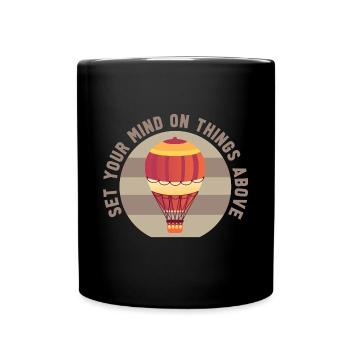 Heißluftballon & Ballon Fahrer Geschenk - Tasse einfarbig - Schwarz - Vorne