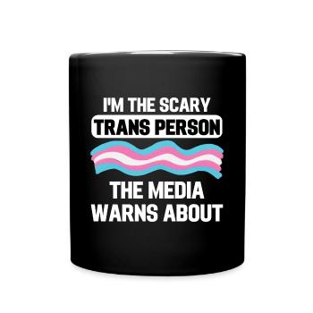 Transgender Flagge LGBTQ Geschenk Transsexuell - Tasse einfarbig - Schwarz - Vorne