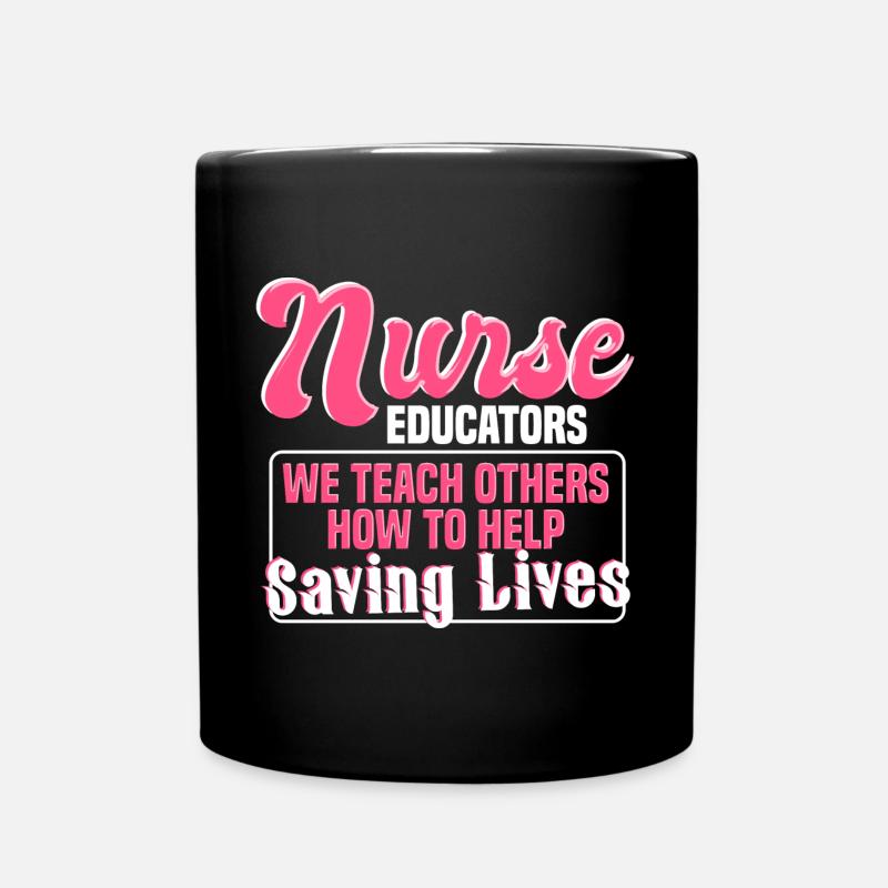 NCE - We teach others how to help saving lives - Full Colour Mug - black