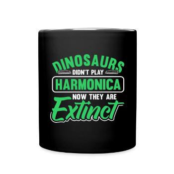Mundharmonika Mundorgel Mundharmonikaspieler - Tasse einfarbig - Schwarz - Vorne