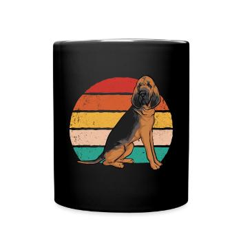 Bloodhound Hund Bluthund - Tasse einfarbig - Schwarz - Vorne