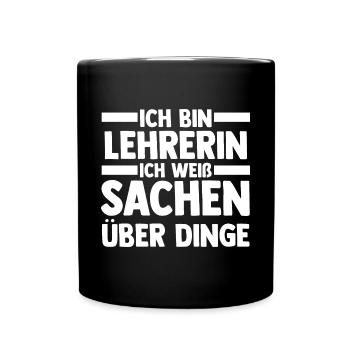 Schullehrerin Lehrerin - Tasse einfarbig - Schwarz - Vorne