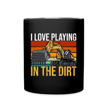 Bagger Fahrer Bagger Bagger - Tasse einfarbig - Schwarz - Vorne