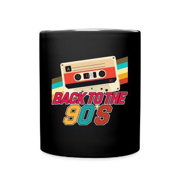 Zurück in die 90er - Retro - Tasse einfarbig - Schwarz - Vorne