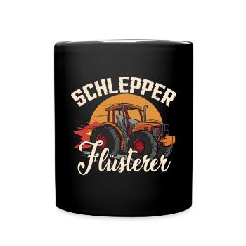 Schlepper Flüsterer | Traktor | Trecker - Tasse einfarbig - Schwarz - Vorne