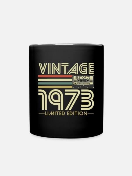 Vintage 1973 Jahrgang Geburtstag Retro Geschenk - Tasse einfarbig - Schwarz