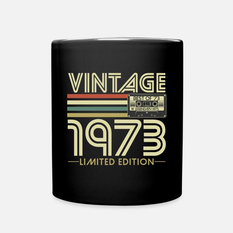 Vintage 1973 Jahrgang Geburtstag Retro Geschenk - Tasse einfarbig - Schwarz