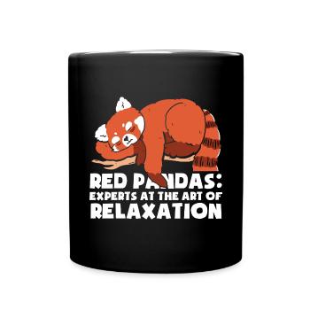 Panda roux endormi - Mug uni - noir - Devant