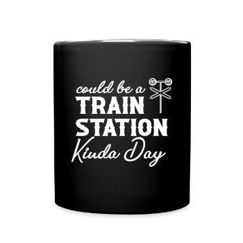 Lokführer Bahn Design I Model Eisenbahn - Tasse einfarbig - Schwarz - Vorne