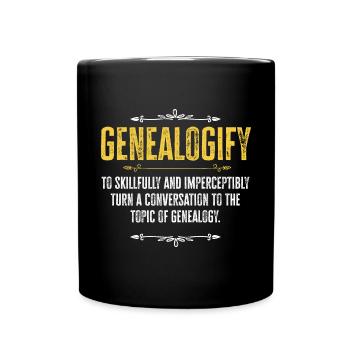 Genealogie Ahnenforschung Ahnenforscher - Tasse einfarbig - Schwarz - Vorne
