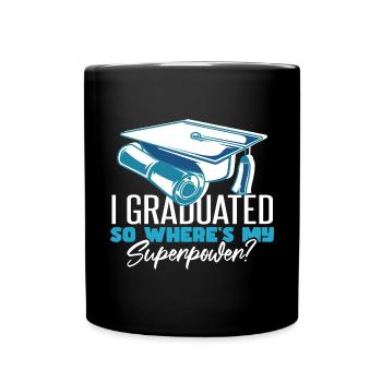 Graduierter Universitäts-Master-Abschluss - Tasse einfarbig - Schwarz - Vorne