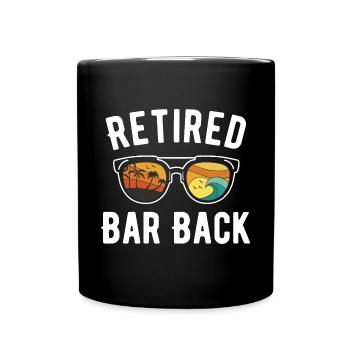 Beachy Retirement Vibes with Bar Scene - Full Colour Mug - black - Front