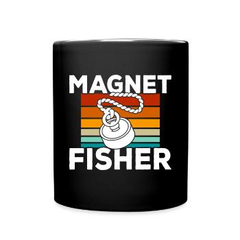 Magnetfischen - Tasse einfarbig - Schwarz - Vorne