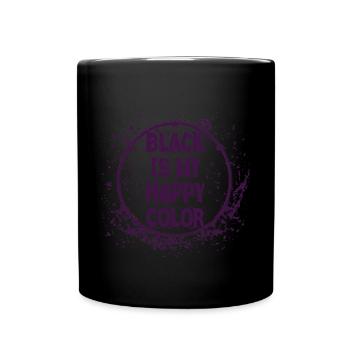 Happy color Schwarz Glücksfarbe Gothic Goth Emo - Tasse einfarbig - Schwarz - Vorne