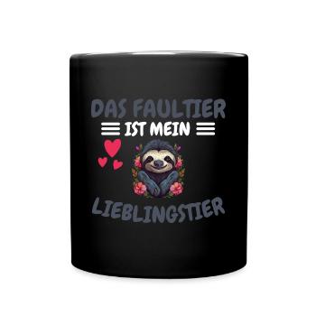 Lieblingstier Tropisches Tier Geschenk Faultier - Tasse einfarbig - Schwarz - Vorne