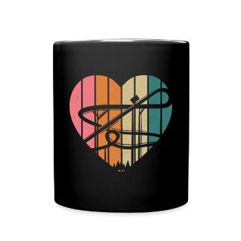 Retro Heart Roller Coaster Theme Park Vacation - Full Colour Mug - black - Front