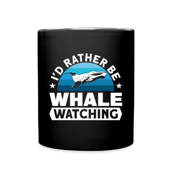 Whale Watching Whale Watching Orca Blue Whale - Full Colour Mug - black - Front