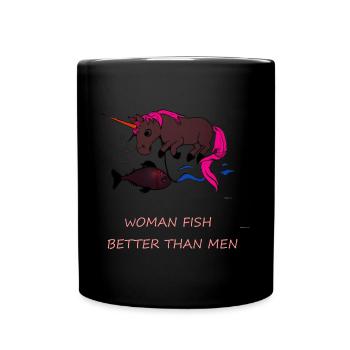 Spruch Witzig Angeln Frauen - Tasse einfarbig - Schwarz - Vorne