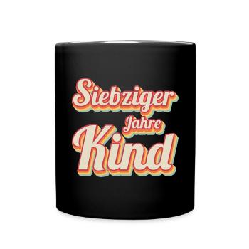 70er Jahre Kind / Retro - Tasse einfarbig - Schwarz - Vorne