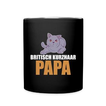 Britisch Kurzhaar Katze - Tasse einfarbig - Schwarz - Vorne
