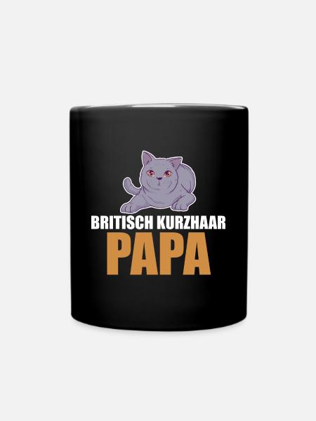 Britisch Kurzhaar Katze - Tasse einfarbig - Schwarz
