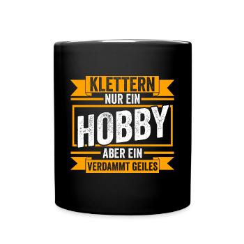 Bergsteigen Bouldern Klettern Kletterer - Tasse einfarbig - Schwarz - Vorne
