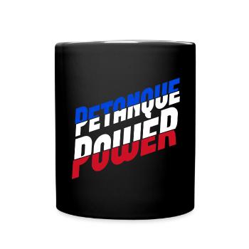 Petanque Power Boule Boccia Spieler - Tasse einfarbig - Schwarz - Vorne