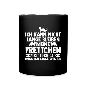 Meine Frettchen machen sich sorgen - Tasse einfarbig - Schwarz - Vorne