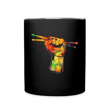 Rock n Roll - Drums - Tasse einfarbig - Schwarz - Vorne