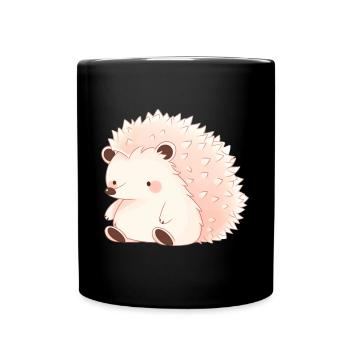 Süßer Vintage Igel - Tasse einfarbig - Schwarz - Vorne