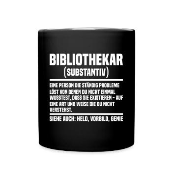 Bibliothekar - Tasse einfarbig - Schwarz - Vorne