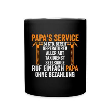 Vater Vatertag Papa - Tasse einfarbig - Schwarz - Vorne