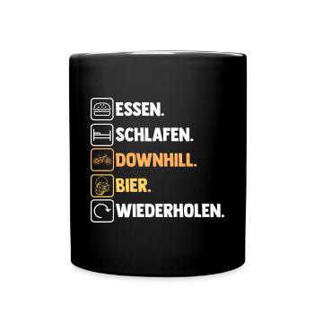 Mountainbike Bier Fahrrad Downhill - Tasse einfarbig - Schwarz - Vorne