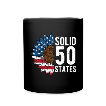 Solid 50 States American Proud USA Confident - Full Colour Mug - black - Front