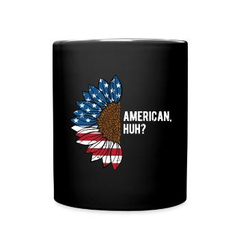 American Huh Independence 4th of July Freedom - Full Colour Mug - black - Front