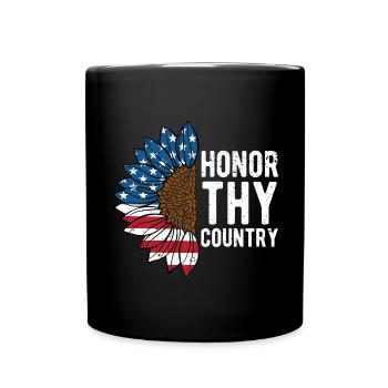 Honor Thy Country American Independence USA - Full Colour Mug - black - Front