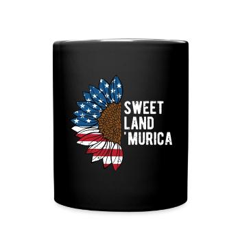 Sweet Land Murica Patriotic American Patriotism - Full Colour Mug - black - Front