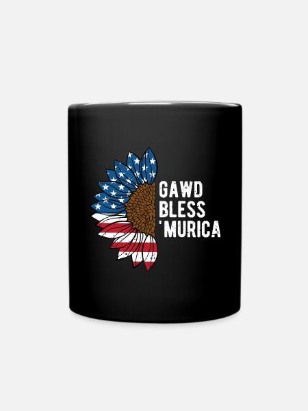 Gawd Bless Murica 4th of July Memes Fourth of - Full Colour Mug - black
