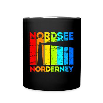 Norderney Nordsee Ostfriesische Insel Geschenk - Tasse einfarbig - Schwarz - Vorne