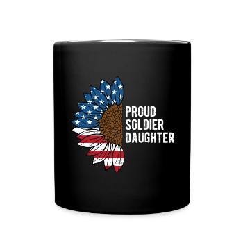 Proud Soldier Daughter American Patriotic USA - Full Colour Mug - black - Front