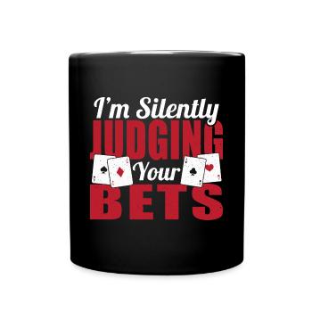 Fan de poker Texas Hold’em Je juge silencieusement votre - Mug uni - noir - Devant