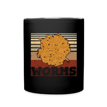 Vintage Worms Distressed - Tasse einfarbig - Schwarz - Vorne