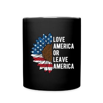 Love America or Leave America Proud Patriotic - Full Colour Mug - black - Front
