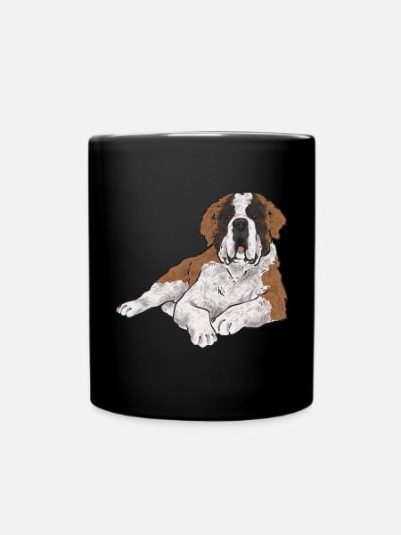 Bernhardiner St. Bernhardshund Hund - Tasse einfarbig - Schwarz