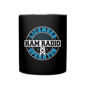 Licensed Ham Radio Operator Network Antenna Signal - Full Colour Mug - black - Front