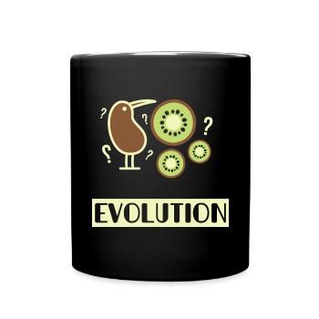 Kiwi Bird Fruit Evolution Joke - Tasse einfarbig - Schwarz - Vorne
